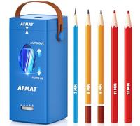 AFMAT Electric Pencil Sharpener, Rechargeable Sharpener with Handle, Auto in & Out, 5 Tip Settings for Large Pencils 6.5-12mm, Super Fast Pencil Sharpeners for Teachers Artists Office, Sky Blue, PSC7