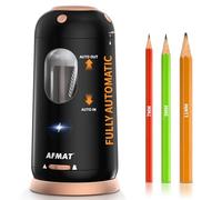 AFMAT Electric Pencil Sharpener, Ringdots Rechargeable Automatic Pencil Sharpeners for Large Pencil 7-11.5mm, Auto in/Out, Desktop Pencil Sharpener with Container for School/Home/Office, Black