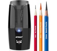 AFMAT Electric Pencil Sharpener with Long Tip, Rechargeable Electric Pencil Sharpener with Container, 8-17mm Long Pencil Tips, Automatic Stop, for φ6-12mm Drawing Colored Pencils