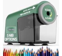 AFMAT Fully Automatic Electric Pencil Sharpener, Auto In & Out, 10,000+ Uses, Rechargeable Pencil Sharpener with Container, Quick High Performance Sharpener for No. 2/Jumbo/Pencils (φ6.5-10.5 mm