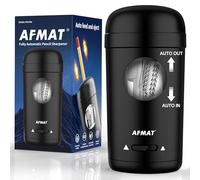 AFMAT Fully Automatic Electric Pencil Sharpener for φ7-8 mm Colored Pencils, Rechargeable Hands-Free Pencil Sharpener with Container, Auto in & Out, Portable&Safe for School, Home, Office,Black