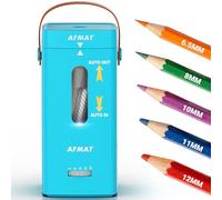 AFMAT Fully Automatic Electric Pencil Sharpener,Hands-Free Portable Rechargeable Sharpener for 6.5-12mm Large Color Pencils, 5 Tip Settings, 7K+ Uses for Teacher Artist Office Home Use, Cyan-blue,PSC6