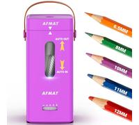 AFMAT Fully Automatic Electric Pencil Sharpener,Hands-Free Portable Rechargeable Sharpener for 6.5-12mm Large Color Pencils, 5 Tip Settings, 7K+ Uses for Teacher Artist Office Home Use, Purple, PSC6