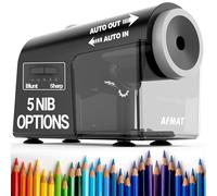 AFMAT Fully Automatic Electric Sharpener, Quick & Hands-Free, 10,000+ Uses, Rechargeable Pencil Sharpener with Container, High Performance Sharpener for No. 2/Jumbo/Colouring Pencils (Diameter 6.5