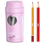 AFMAT Fully Automatic Pencil Sharpener, Electric Pencil Sharpener with Container for 7-8mm Pencils, Rechargeable & Portable, Cute Desk Sharpener for Kids/Artists Home Office School Use, Purple PSX8