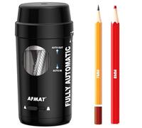 AFMAT Fully Automatic Pencil Sharpener with Container, Rechargeable Portable Desk Sharpener for 7-8mm Colored Pencils, Hands Free Pencil Sharpener for Kids Artists Home School Office Use, Black,PSX8