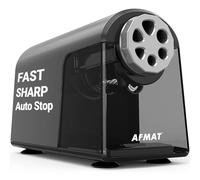 AFMAT High Strength Electric Pencil Sharpener 6 Holes Classroom Pencil Sharpener for 6-11mm Pencils Auto Shut Off Super Fast Never Eat, Essential Pencil Sharpener for