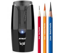 AFMAT Rechargeable Long Point Pencil Sharpener for Artist, Fast Sharpen & Auto Stop, 8-17mm Super Long Point, Electric Artist Pencil Sharpener for φ6-12mm Charcoal/Drawing/Sketching/Colored Pencils