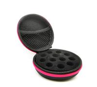 AFMNQZ Glass Bottle Bundle Essential Oils Case Hard Round Carrying Case Bag for 1ML 2ML Roller Bottles Oil Vial Bottles (12 Holes Rose Red)