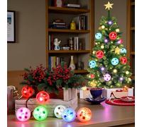 Afoosoo 10pcs RGB Christmas LED Lights Submersible Multicolor 100% Waterproof LED Candle Tealight CR2450 Mood Light Battery Powered with IR Remote Control for Vase Bowls Swimming Pool (Hanging)