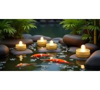 Afoosoo 50pcs Underwater LED Flameless Battery Operated Tealight - Submersible Decorative Light for Wedding, Party, Event, Aquarium, Christmas, Halloween (Warm White)