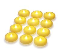 Afoosoo Floating Candle Flameless Wax Candles Battery Operated Flickering Waterproof LED Tea Lights for Outdoor Home Party Birthday Wedding Centrepiece Vases Bathroom Pool (12 Pieces ww)