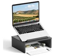 AFOOYO Adjustable Wood Laptop Stand,Portable Computer Riser,Ergonomic Notebook Mount with Wrist Rest,Compatible with 9.8-15'' All Laptops Such as MacBook Air Pro/HP/Dell/Lenovo