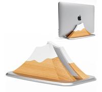 AFOOYO Vertical Laptop Stand - Snow Peak-Shaped Wooden Holder Dock for MacBook, Surface, Chromebook, Dell & More - Space-Saving Design for All Laptops
