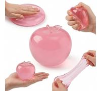 AFORENTIER Squeeze Toy Cute Pink Apple Squeeze Toy Moldable Fidget Sensory Soft TPR Stress Relief Toy Mystery Cute Soft Calming for Relaxation Boys Girls Home Office Classroom