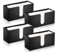 AFOROEOA 4Pack Black Acrylic Countertop Paper Towel Dispenser, Suitable for Z-fold, C-fold, or MultiFold Trifold Paper Towels for Bathroom, Toilet, Kitchen