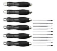 Afoxon 14pcs Big Fat Pens Aids Writing For Tremor, Arthritis, Parkinson, Handicap, Carpal Tunnel Large Wide Grip Pens (6Black Body)