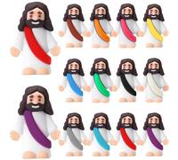 Afoxon 24 Pcs Prefilled Easter Eggs with Mini Jesus Figurines Resin Toys Great for Kids Toddlers Easter Egg Hunt Fillers Easter Basket Stuffers Party Favor Gifts