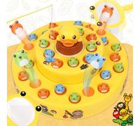 Afoxon 3 in 1 Fishing Games for Toddlers, Duck Bouncy Toys - Fine Motor Skills Toys for Boys & Girls - Birthday Gift Ideas