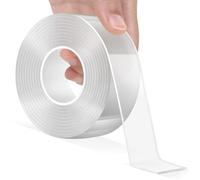 Afoxon 9.85FT Double Sided Tape Heavy Duty, Transparent Magic Tape, Multipurpose Removable Adhesive Grip Mounting Tape Washable for Carpet, Wall Decor, Hanging Picture, DIY Projects