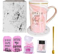 Afoxon Not A Day Over Fabulous Coffee Mug, Birthday Gifts for Women 14 Oz Ceramic Marble Mug Birthday Gift Ideas for Lady, Mom, Grandma, Wife, Daughter, Sister, Aunt, Coworker