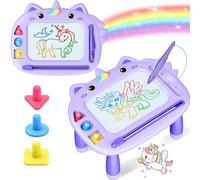 Afoxon Unicorn Toddler Girl Toys, Colorful Magnetic Drawing Board, Learning Toy, Portable Magna Kids Doodle Travel Essentials, Mess-Free Etch Sketch, Christmas Birthday Gifts (Purple)
