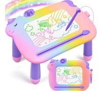 Afoxon Unicorn Toddler Girl Toys, Colorful Magnetic Drawing Board, Learning Toy, Portable Magna Kids Doodle Travel Essentials, Mess-Free Etch Sketch, Christmas Birthday Gifts (Rainbow)