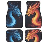 AFPANQZ Cool Dragon Design Car Floor Mat Full Set of 4 Front and Rear Floor Carpets Protection Auto SUV Truck Van Sedans Rubber Backing Universal Fit Women Mens Car Interior Decoration