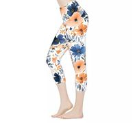 AFPANQZ Leggings for Women High Waist Work Out Yoga Pants Tight Mid Length Seamless Legging Butt Lift XS-3X Sports Wear, Floral Painting, M