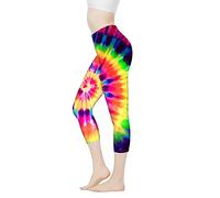 AFPANQZ Leggings for Women High Waist Work Out Yoga Pants Tight Mid Length Seamless Legging Butt Lift XS-3X Sports Wear, Tie Dye Rainbow, Medium