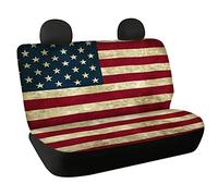 AFPANQZ Patriotic American Flag Car Rear Bench Protective Car Seat Cover Back Seat Only Car Truck Vans SUVs Polyester Fabric Car Backseat Cover Universal Fit Full Wrap Dust-Proof Stars and Stripe