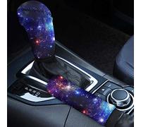 AFPANQZ Starry Sky Galaxy Handbrake Cover & Shift Gear Knob Cover Universal Gear Stick Case Sleeve Anti Slip Accessories Protect Car Interior Decor for Women Men 2 PCS Set Purple