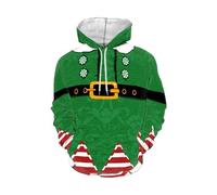 AFPANQZ Sweaters Men Hooded Pullover Hoodie Sweatshirt Front Pocket Long Sleeve, Christmas Day, 4XL