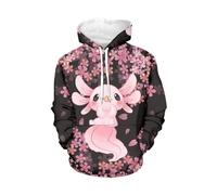 AFPANQZ Women Pullover Sweatshirt Pockets Long Sleeve Oversized Hoodies XS-4XL, Axolotl Cherry Blossom Pink, Medium