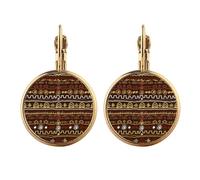afpritive aboriginal style tribal Gold Clip On Drop Earrings Non Piercing Dangle Jewelry