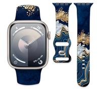 AFPRNK Compatible with iWatch Band 38mm 40mm 41mm 42mm for Women Girl, Cute Fadeless Replacement Strap for iWatch SE Series 10 9 8 7 6 5 Ultra(Blue and gold)