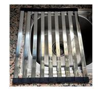 AFQBOEQXY Dish Drainer Rack, 304 Stainless Steel Collapsible Over Sink Dish Drying Rack Black 35-60cm(L 40cm/15.7in)