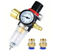 AFR-2000 1/4" Pneumatic Air Filter Pressure Regulator with Moisture Separator and 40 Filtration, Brass and ABS Build for Air Compressors and Workshop Uses(C)