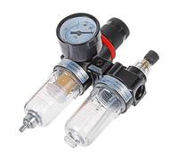 AFR-2000 AL-2000 Pneumatic Twin Air Filter Air Compressor Source Treatment with Regulator Trap 1/4" NPT