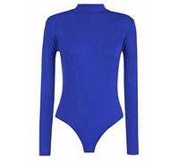 AFR® Women’s Plain Long Sleeve Turtle Neck Stretchy Leotard, Ladies Shapewear Body Suit Ballet Dance Bodysuit Gymnastic Top (Royal Blue, 8-10)