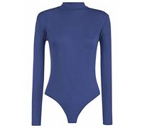 AFR® Women’s Plain Long Sleeve Turtle Neck Stretchy Leotard, Ladies Shapewear Body Suit Ballet Dance Bodysuit Gymnastic Top (Navy, 20-22)