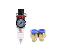 AFR2000 Air Pressure Reducing Regulator Water Oil Separator Trap Filter Lubricators Compressor with 4 6 8 10 12mm Quick Fittings IDGTTLDF(With 10mm Fittings)