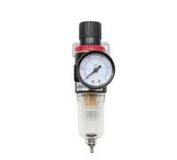 AFR2000 G1/4 Pneumatic Air Filter Regulator with Pressure Gauge/Flow Control Valve/Air Compressor Drain 1Pcs(AFR2000-PC 6mm)