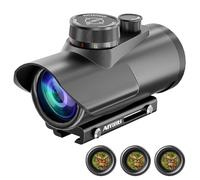 Afranti Red Dot Sight Scope Red Green Blue 3 Brightness Settings Rifle Scope with 20mm Weaver/Picatinny Rail Mount and Protector Covers for Hunting
