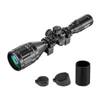 Afranti Rifle Scope 3-9X50mm Red Green Blue 3 Brightness Settings Red Dot Sight with Sunshade Tube Rangefinder Optical Lens 20mm/22mm Weaver/Picatinny Rail Mount For Hunting