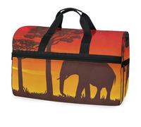 Africa Animal Elephant Travel Duffel Bag for Men Women Boys Girls Teens,Oversized Sports Gym Bag with Shoes Compartment Overnight Weekend Yoga Workout Bag Training Handbag