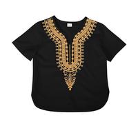 Africa Classic Children's Dashiki Casual Loose Shirt Boys Girls Mountain Bike T Shirts, black, 4-5 Years