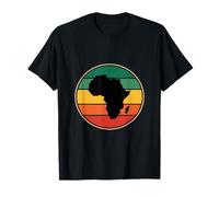 Africa Continent Funny Retro Rainbow Badge T-Shirt