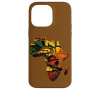 Africa Continent Glitch Art Design Case for iPhone 14 Pro Max
