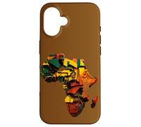 Africa Continent Glitch Art Design Case for iPhone 16